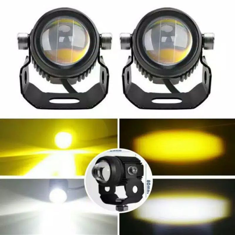 Lampu Tembak Laser D2 Laser Hi low putih kuning mini driving Moto Led Vinyx