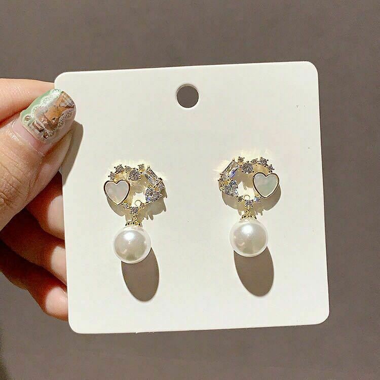 925 Silver Zircon Pearl Butterfly Women Earrings Stud Drop Dangle Jewellery Gift