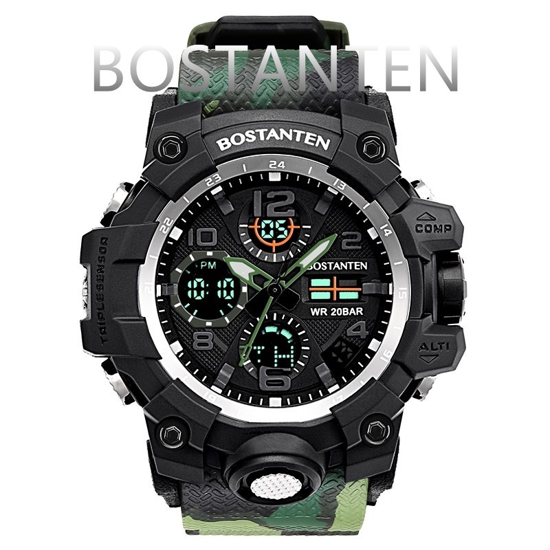 BOSTANTEN Jam Tangan Pria Digital 2052 Water Resistant 50M（COD） BL7192052K