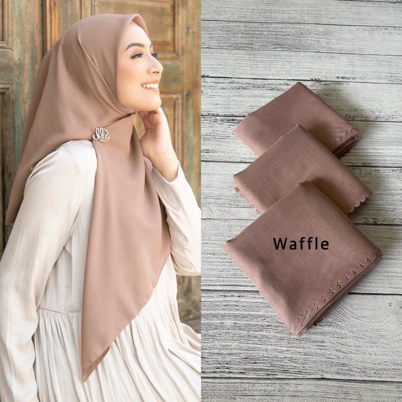 Hijab bahan DenayVoal polos warna waffle