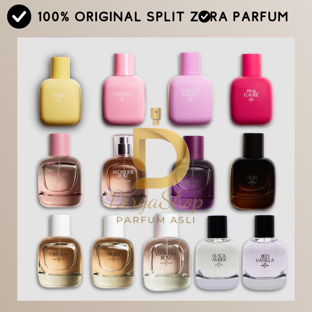 Zara ORIGINAL 100% Split  For Women 90ml/50ml/30ml Gardenia/Orchid/Oriental/Fruity/Femme/Nuit/Black 