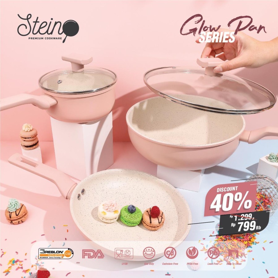 Stein Cookware - Glow Pan Series / Glowpan Series Panci Set Marble