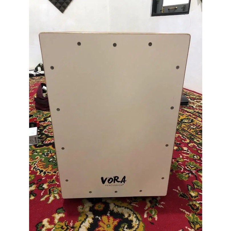 Cajon Vora Percusion Pearl White Original Lengkap
