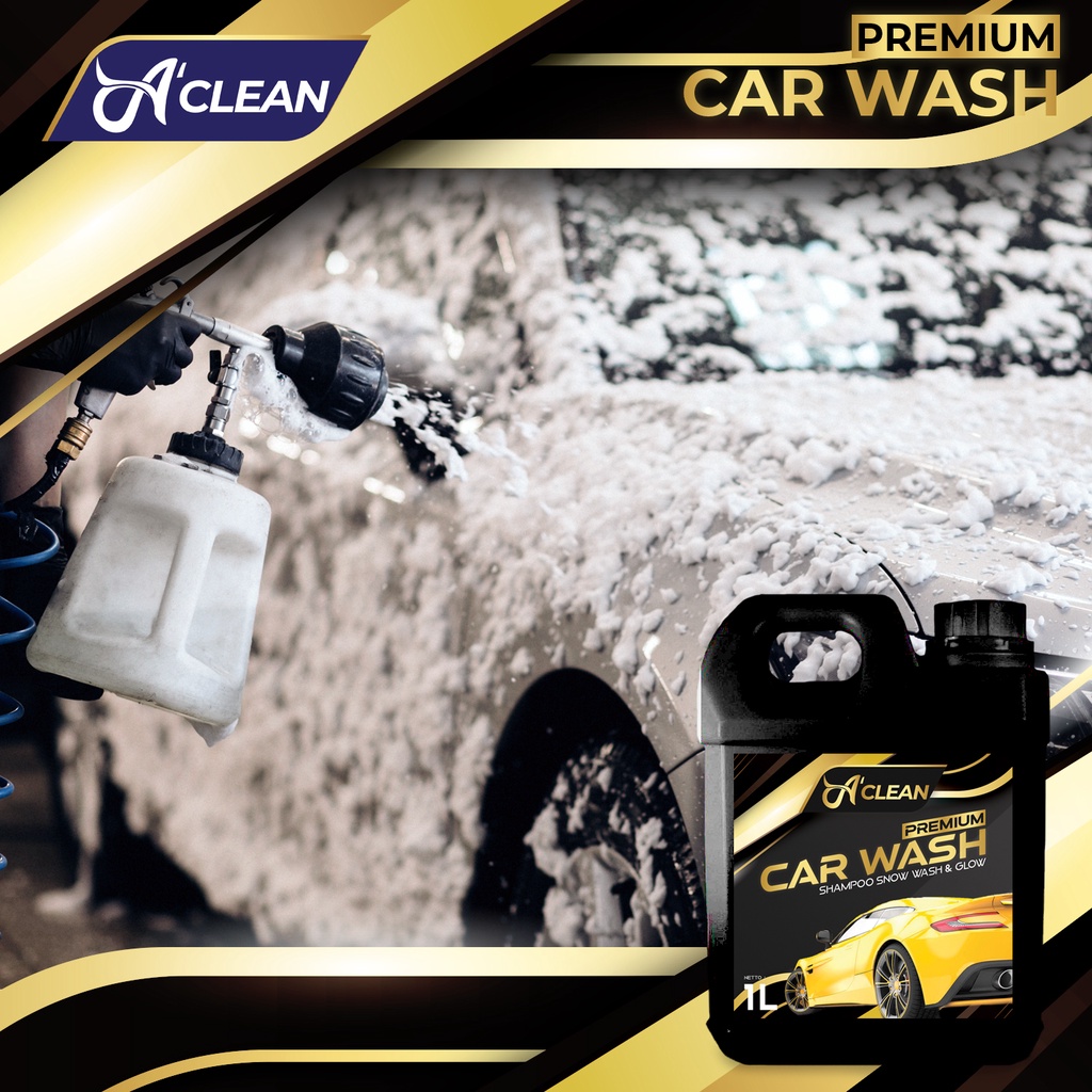 Shampoo PREMIUM Sabun Cuci Mobil &amp; Motor 1L / Car Wash / Wash &amp; Wax Konsentrat / A Clean / Snow Wash