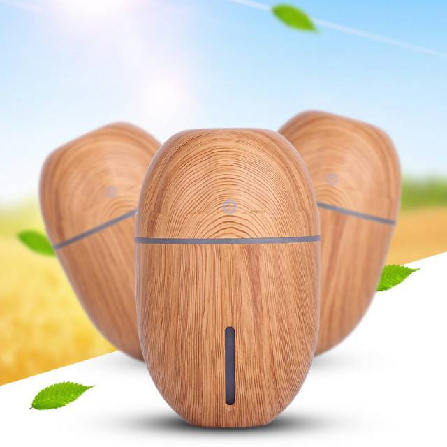 Ultrasonic Humidifier Aroma Essential Oil Diffuser Wood Design 300ml Moisture  J-010  Wooden jnp