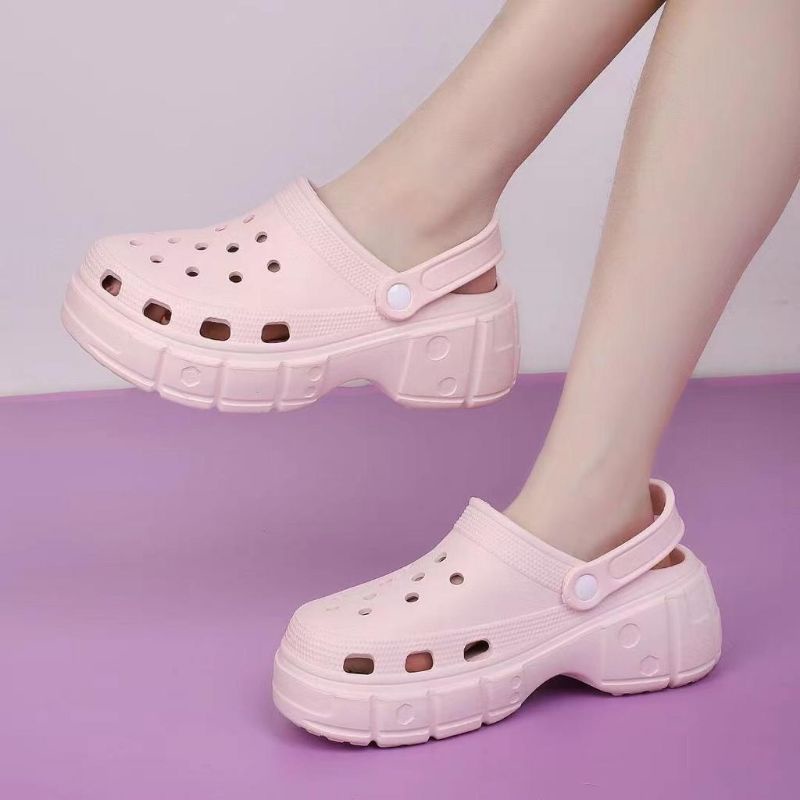 Lego Block Platform Clog Non Jibbitz 5199 Sandal Wanita Dewasa Slop Import Sendal Selop Tinggi 6 cm Jumbo not Crocs Bae