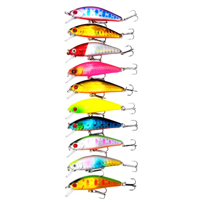 1Pcs Minnow Umpan Pancing Ikan 58mm 6g Dengan Kail Treble Fishing Lure Crankbait Bass Wobbler Memancing Tackle