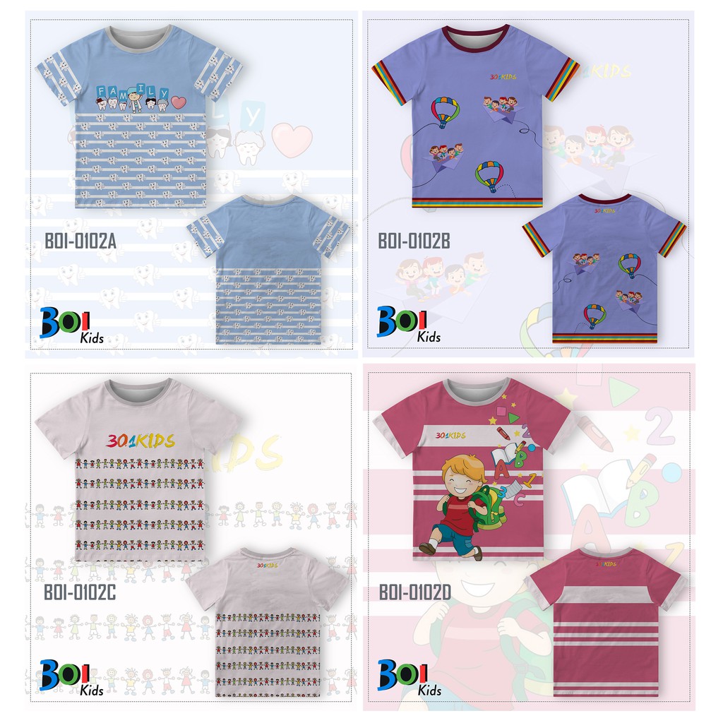 301KIDS Kaos Baju T-Shirt Anak Kids Icon Keren Printed Tee Full Printing