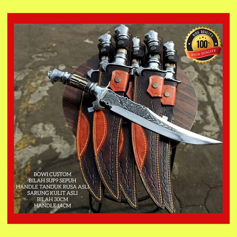 PISAU SEMBELIH BOWIE COSTUM BILAH SUP9 SEPUH SUPER TAJAM