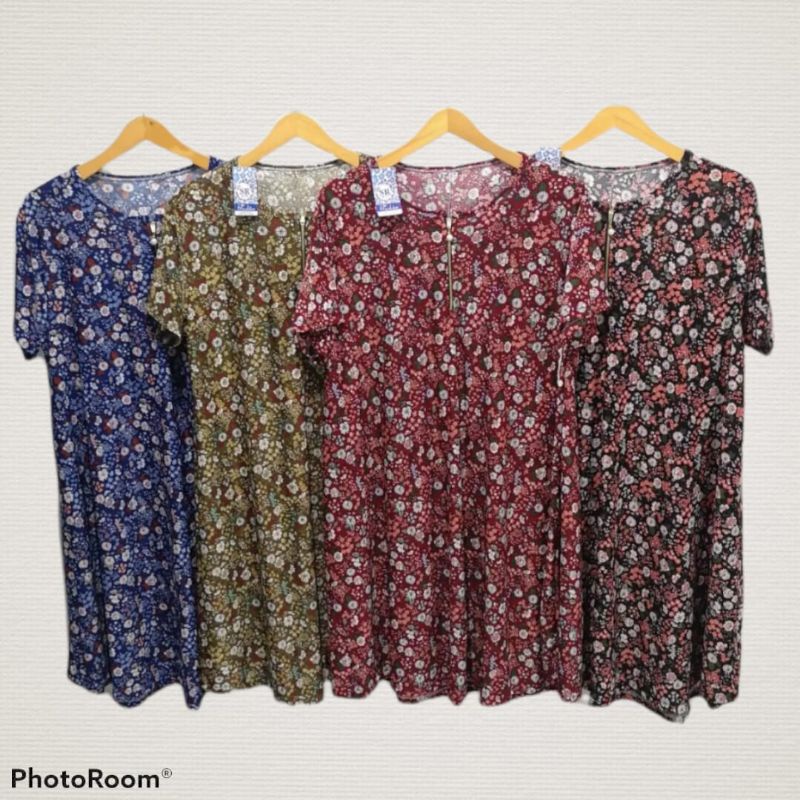 NEW 3.100 LONG DRESS JUMBO TERBARU DASTER KOREA | DRESS BUSUI BAJU IBU IBU MOTIF BUGA BAHAN JERSY PR