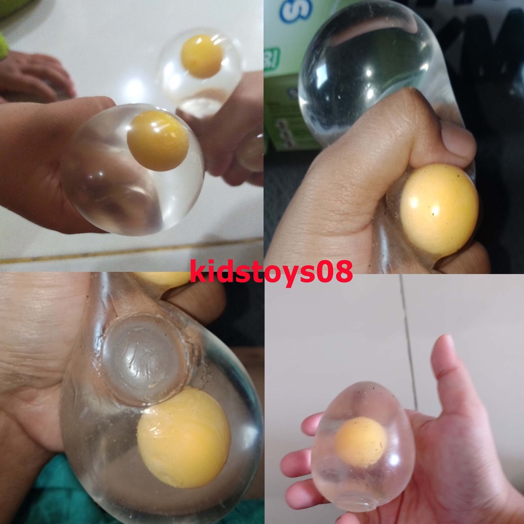 Squishy Egg Yolk Lentur Empuk Telur Banting Kembali Semula