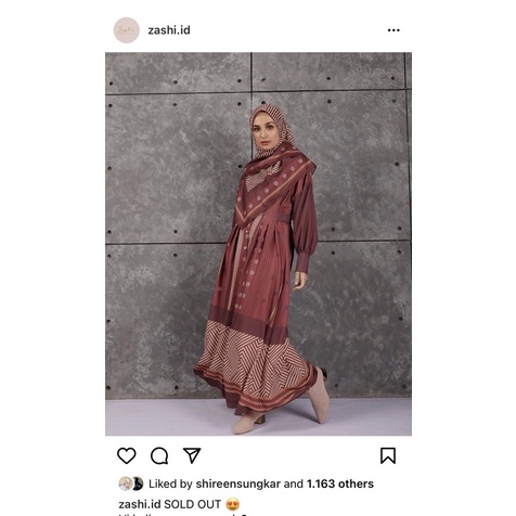 Lovin dress bundling Sora scarf warna Redwod size M by zashi.id