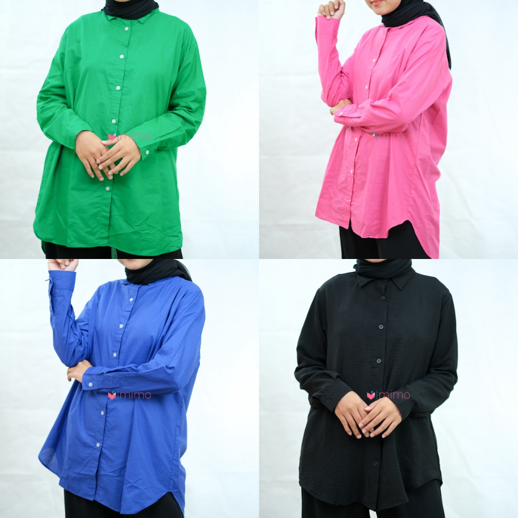 Lady Long Kemeja (Oversized Kancing Lengan 1)