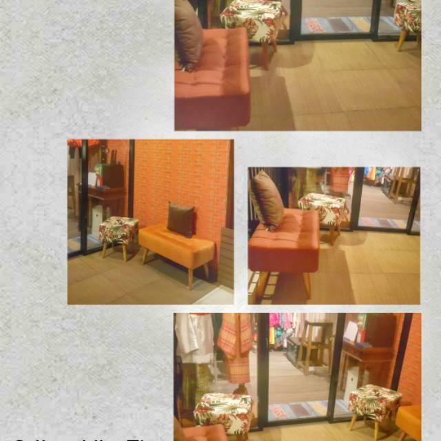 Stool kotak set bench storage plus meja bulat