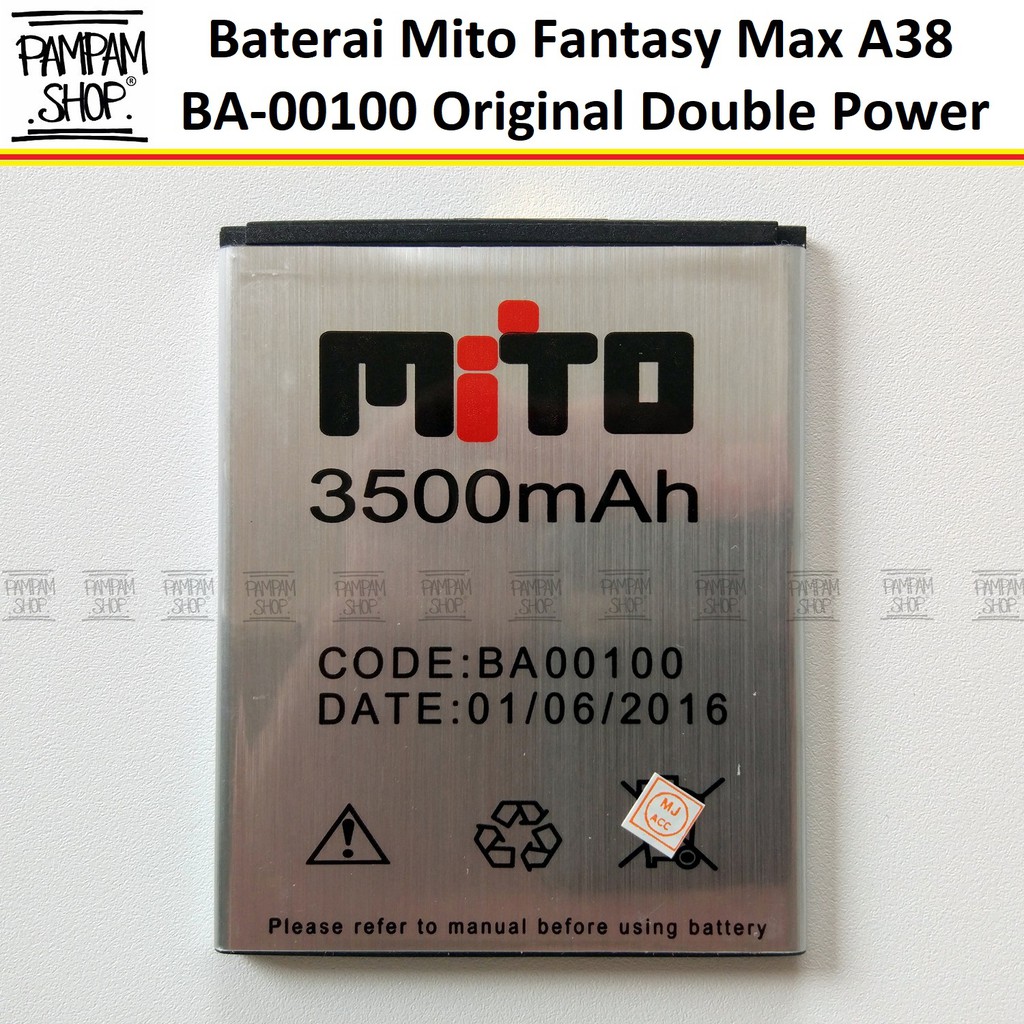 Baterai Mito A38 Fantasy Max BA-00100 BA00100 Original Double Power Batre Batrai BA 00100 Fantasi