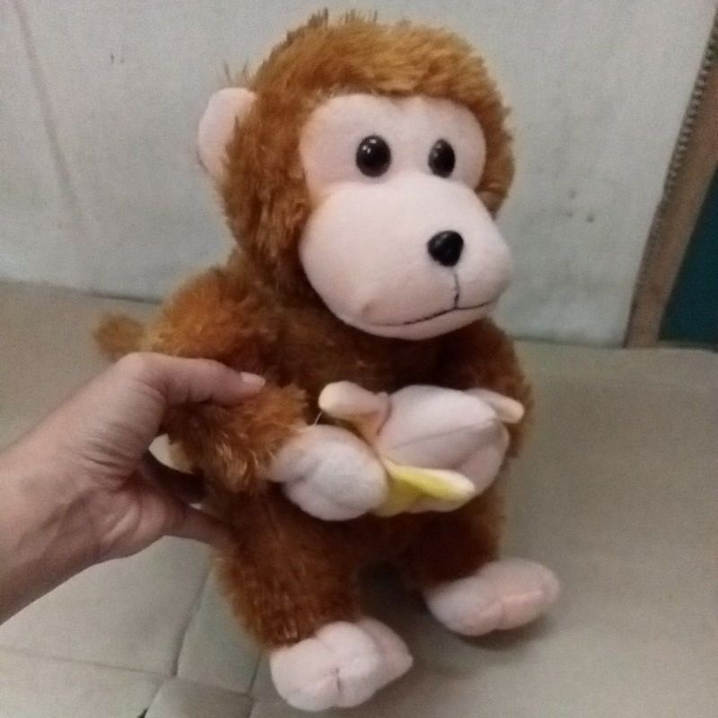 Boneka Monyet Bawa Pisang Bahan Dakron Asli EmPuk dan Lembut UK 40 cm