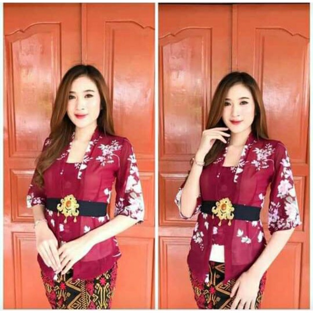 Kebaya Lonceng Sifon Bunga