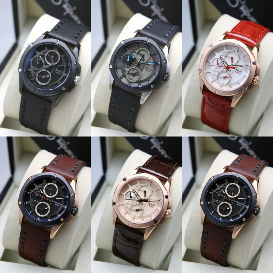 TERBARU  JAM TANGAN WANITA ALEXANDRE CHRISTIE AC 6589 / AC6589 LEATHER ORIGINAL