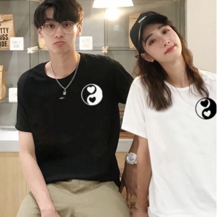 kaos Couple pria wanita lengan pendek kapel baju kapelan pasangan kembar hits hrga SATUAN katun bagu
