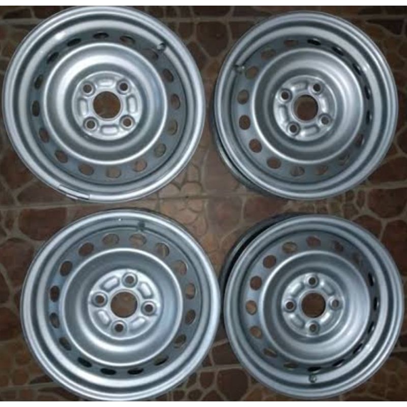 velg kaleng r14 pcd 100 brio calya sigra ayla vios jazz civic mobilio agya sirion karimun datsun march picanto atoz visto