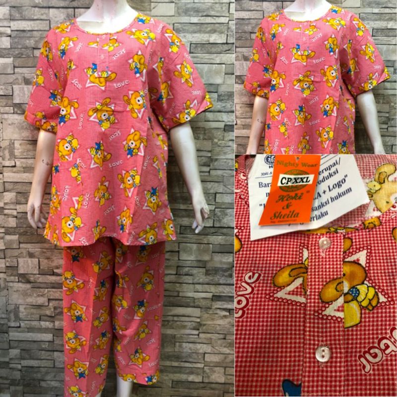 JUMBO HOKI SHEILA CP KATUN PIAMA | BAJU TIDUR MURAH-1
