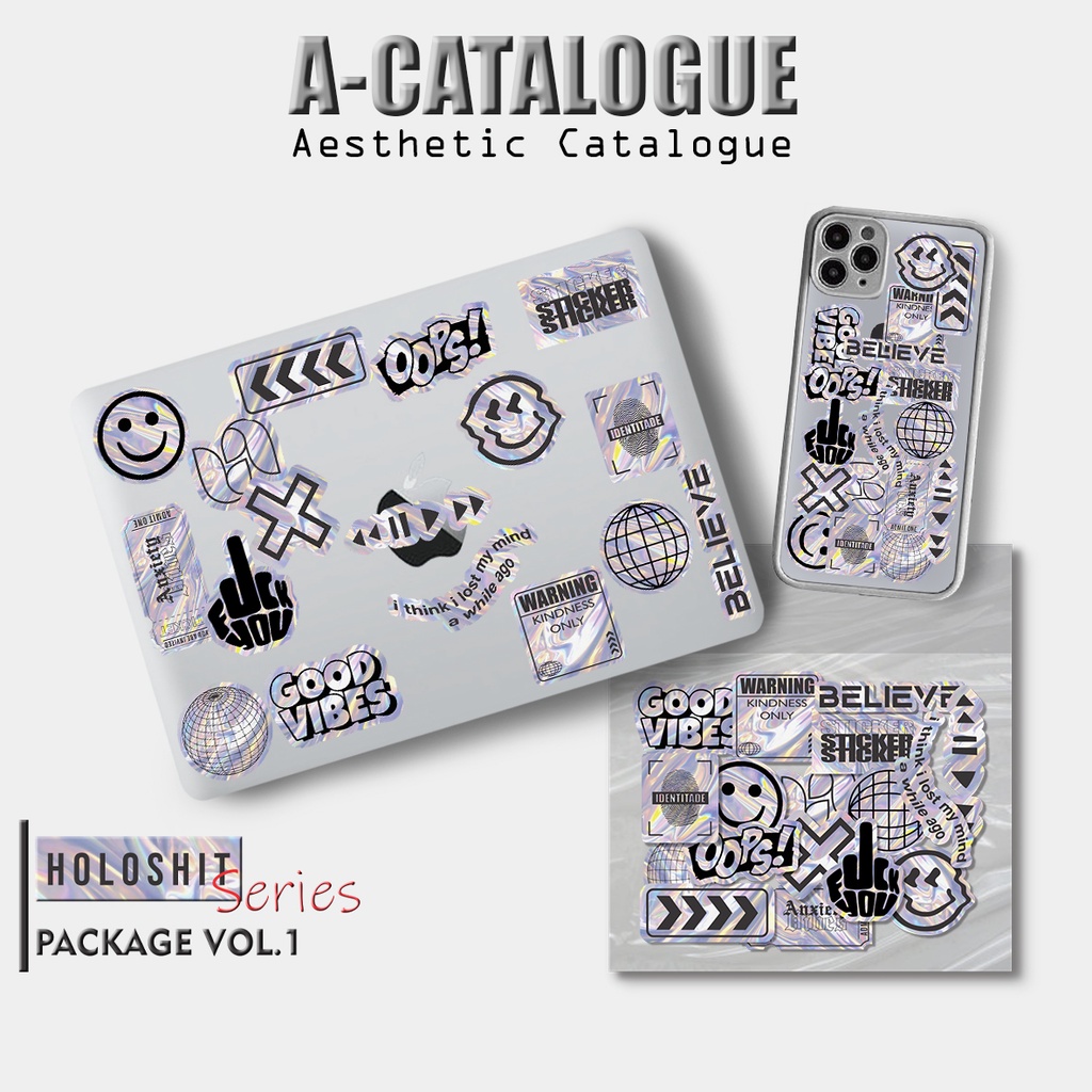 

Sticker Set Package Aesthetic For Case Handphone Laptop Tumblr Bujo Custom Helm Skateboard Hypebeast HOLOGRAM FKE || HOLOSHlT VOL.1