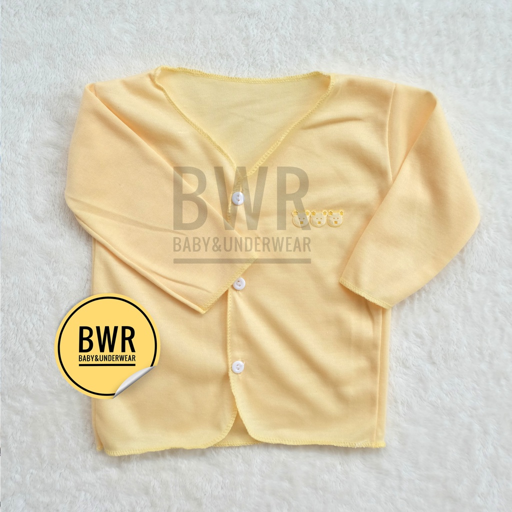 [ 6pc ] Baju DOLPHIN / Tisuka PANJANG Baju Bayi Newborn Lengan Panjang Warna Polos - Bwr IX