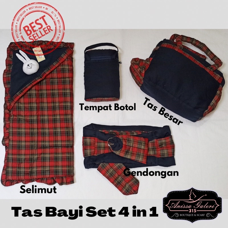 Perlengkapan Bayi/ Tas Set Gendongan dan Selimut 4 in 1