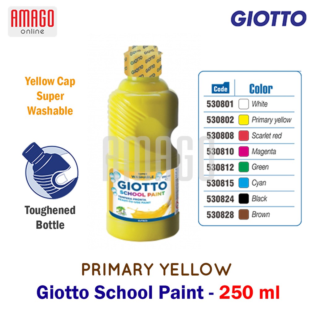 GIOTTO School Paint Cat Air Poster Lukis Sekolah 250 ml - warna Yellow - 530802