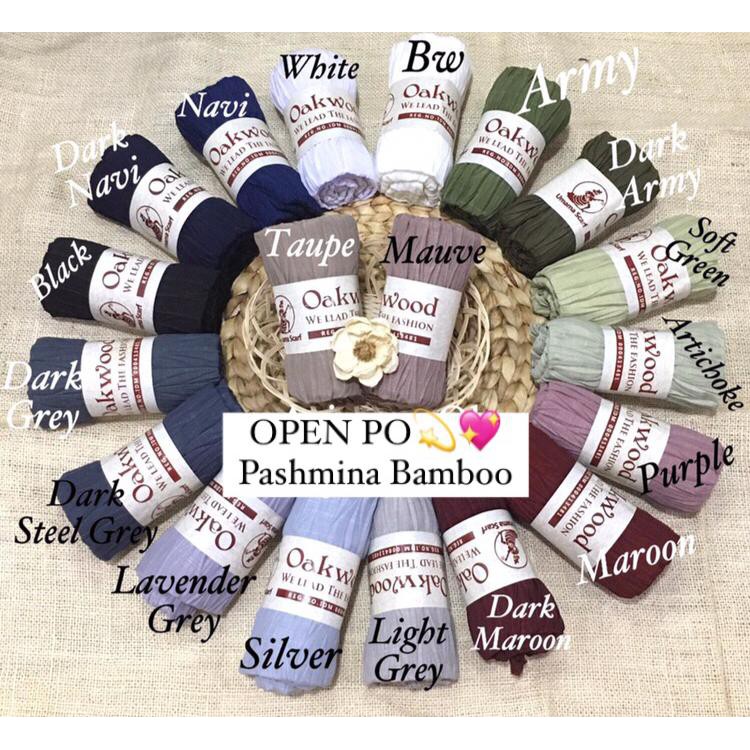Pashmina Plisket Bamboo | UMAMA Oakwood | Pashmina katun | Pashmina plisket segitiga