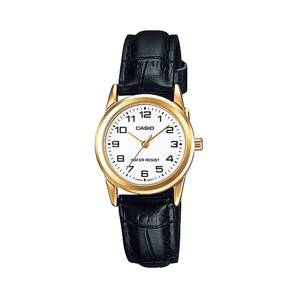 Casio Original MTP-V001GL-1B/ LTP-V001GL-1B / 7B2 (Luxurious and glamorous) Jam Tangan Kulit Gold