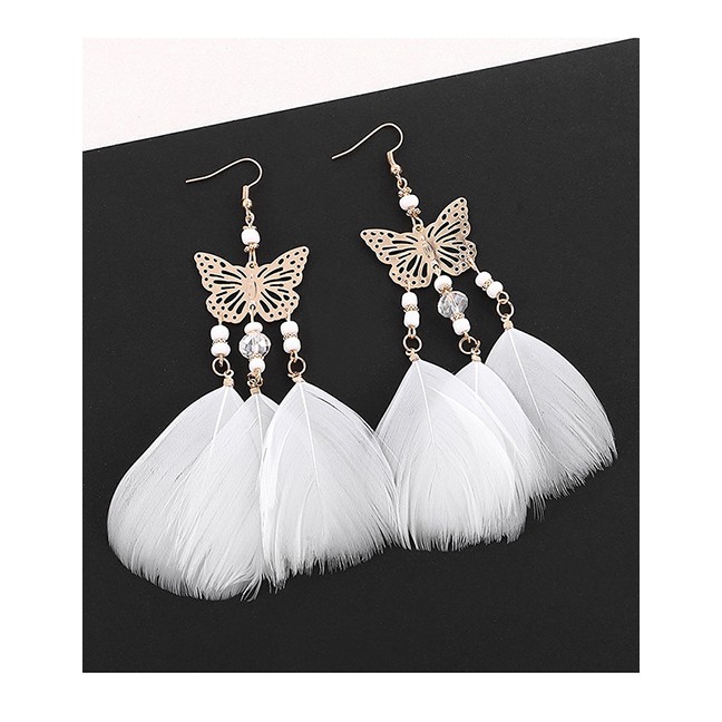 LRC Anting Gantung Fashion Fringed Butterfly Earrings Y6127X