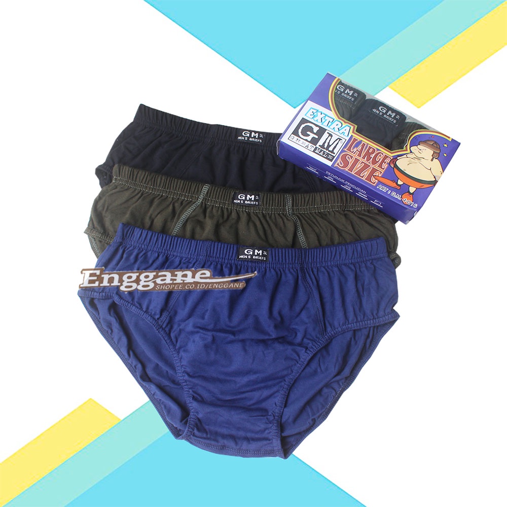 [3pcs] Celana dalam pria jumbo GM 4016 | cd jumbo | CD big size | Celana Dalam Pria / Cd / Celana Da
