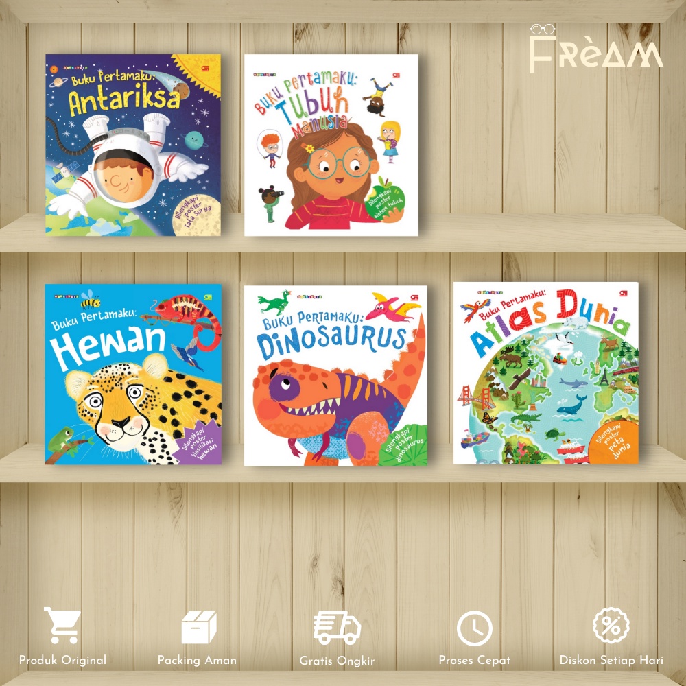 Buku Anak Buku Pertamaku: Antariksa (First Space Book) | Tubuh Manusia (First Body Book) | Hewan | D
