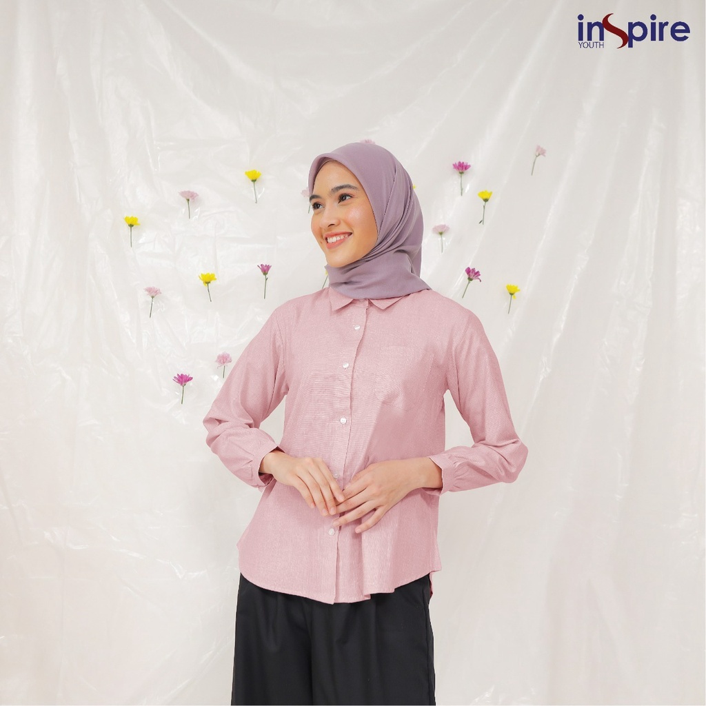 Inspire TOP ITOP 06 Bahan Cordova Atasan Kemeja Wanita Polos Casual Modern