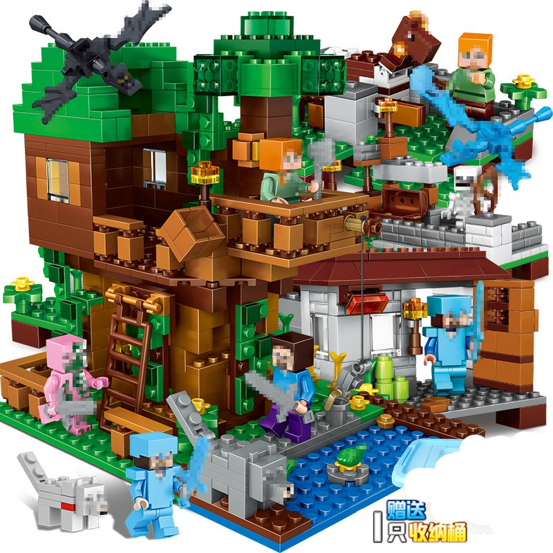 55 Pcs Mainan Lego Minecraft  Untuk Anak Laki Laki Dan 