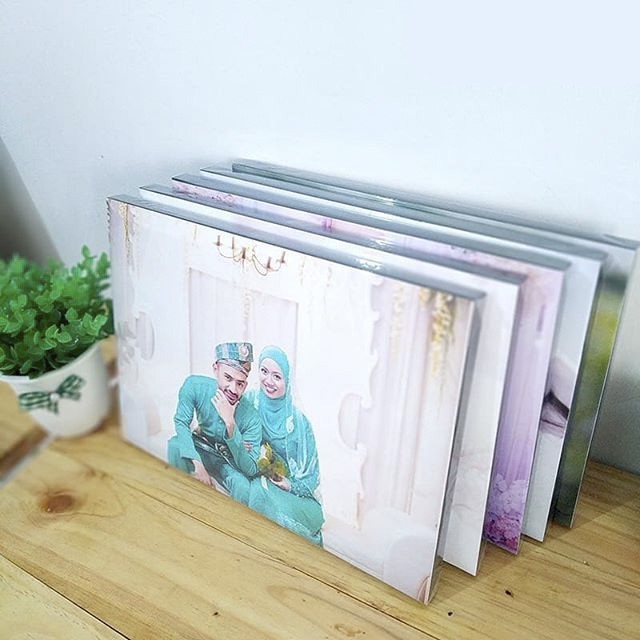 PAKET 4 PCS | CETAK FOTO + BINGKAI | Hiasan Dinding Foto Kayu Laminasi Glossy