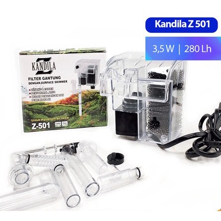 Filter Gantung Kandila Z 501 / Hang On Filter Aquarium Skimmer Kandila 501