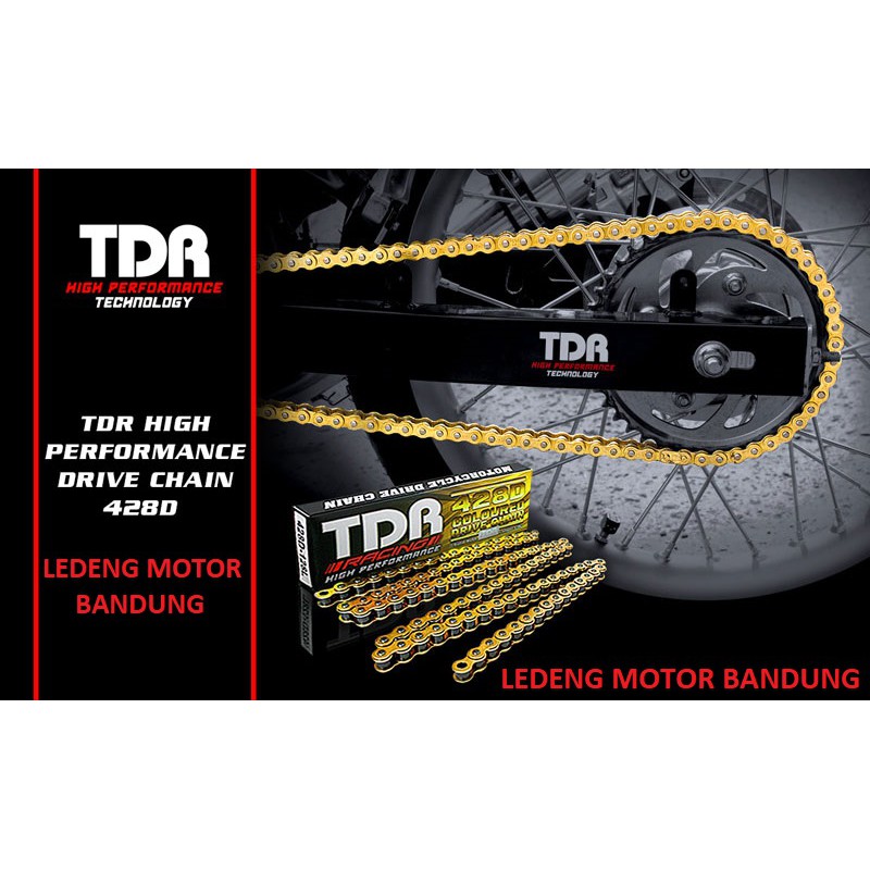 TDR Chain Gold 428H 130L Rantai Racing Kuning Emas Motor Sport Universal