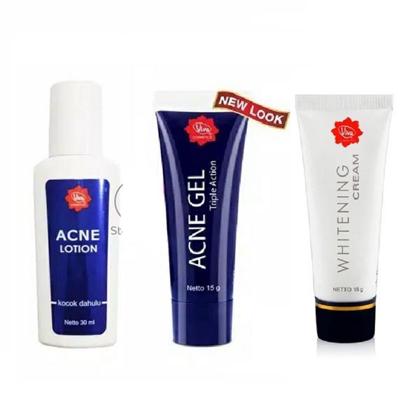 [ACNE SERIES] [BPOM] Viva Acne Gel 15g / Lotion 30ml Triple Action | Whitening Cream Bekas Jerawat_Cerianti