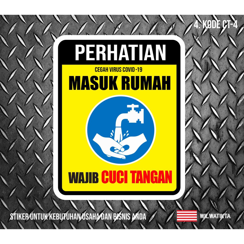 

01-Stiker Wajib Cuci Tangan ( Min. 2 Pcs )
