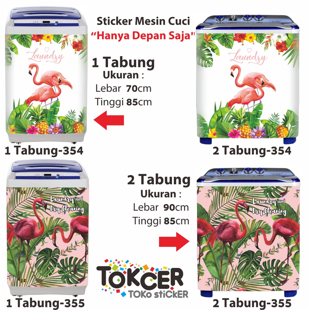 Stiker Mesin Cuci 1 dan 2 Tabung FLAMINGO