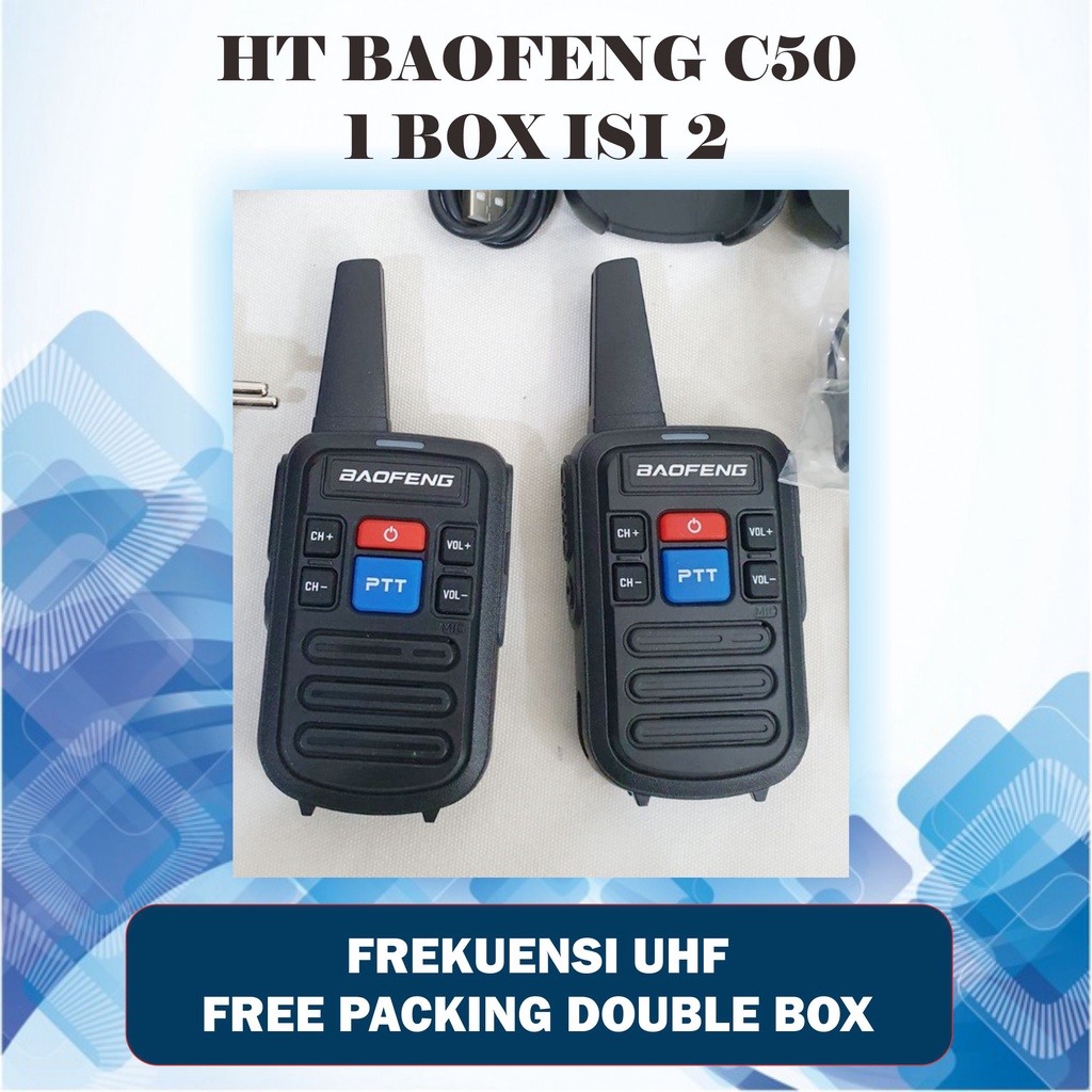 HT BAOFENG  BF-C50 Set 2 Unit  Two Way Mini Walkie Talkie UHF Single Band