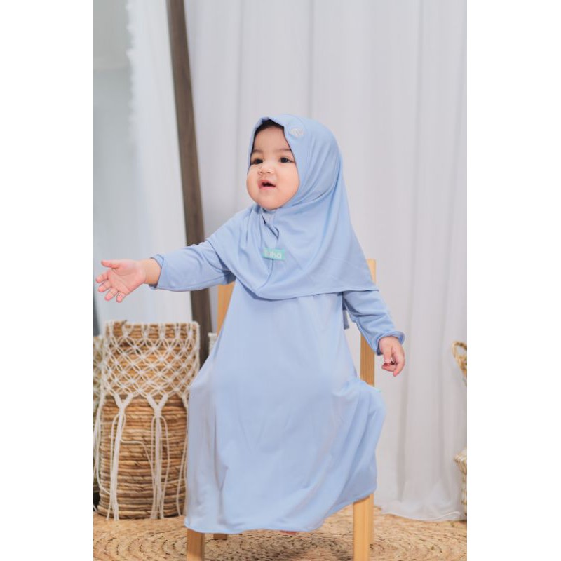 Gamis anak perempuan Baju muslim anak perempuan baju gamis anak perempuan Nuha Baby Blue 1 Tahun