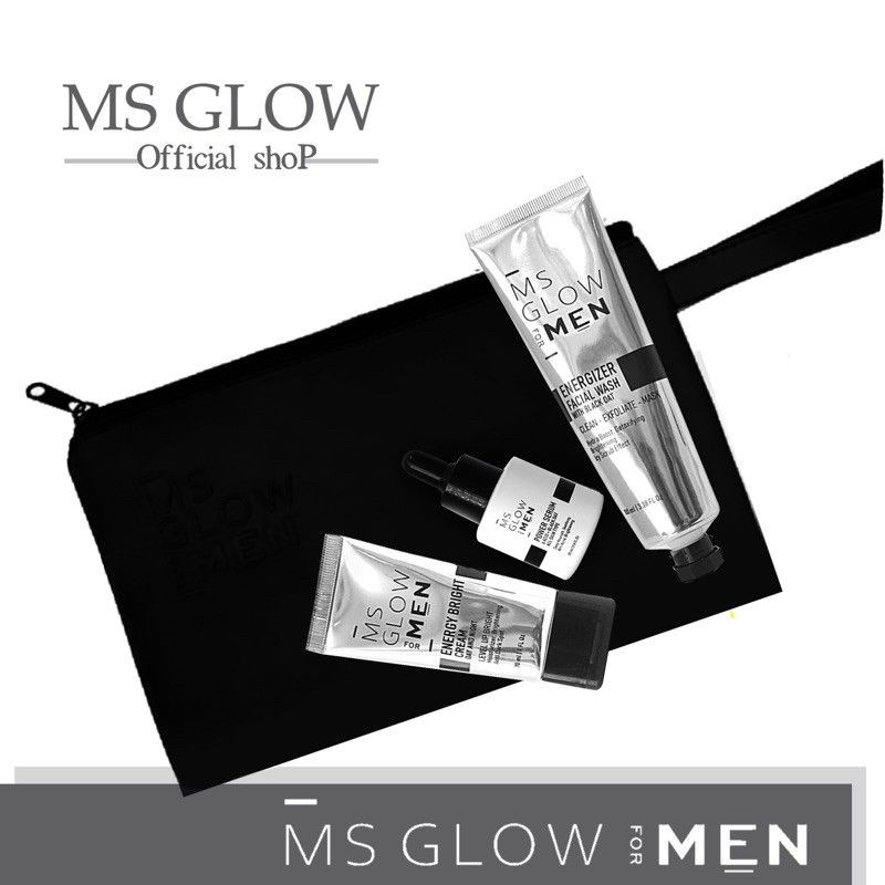 PAKET MS GLOW For Men/ Ecer Energy Bright Cream/Energizer Facial Wash Sabun/Power Serum MSGlow Man
