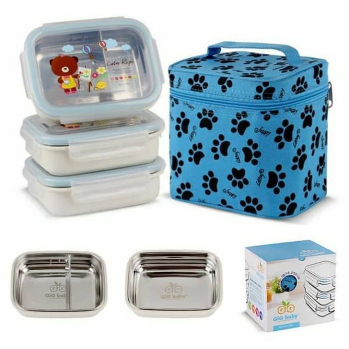 CB0097 GIG Baby Rectangular Lunch Box 3 Susun  Lunch Box 3 Susun