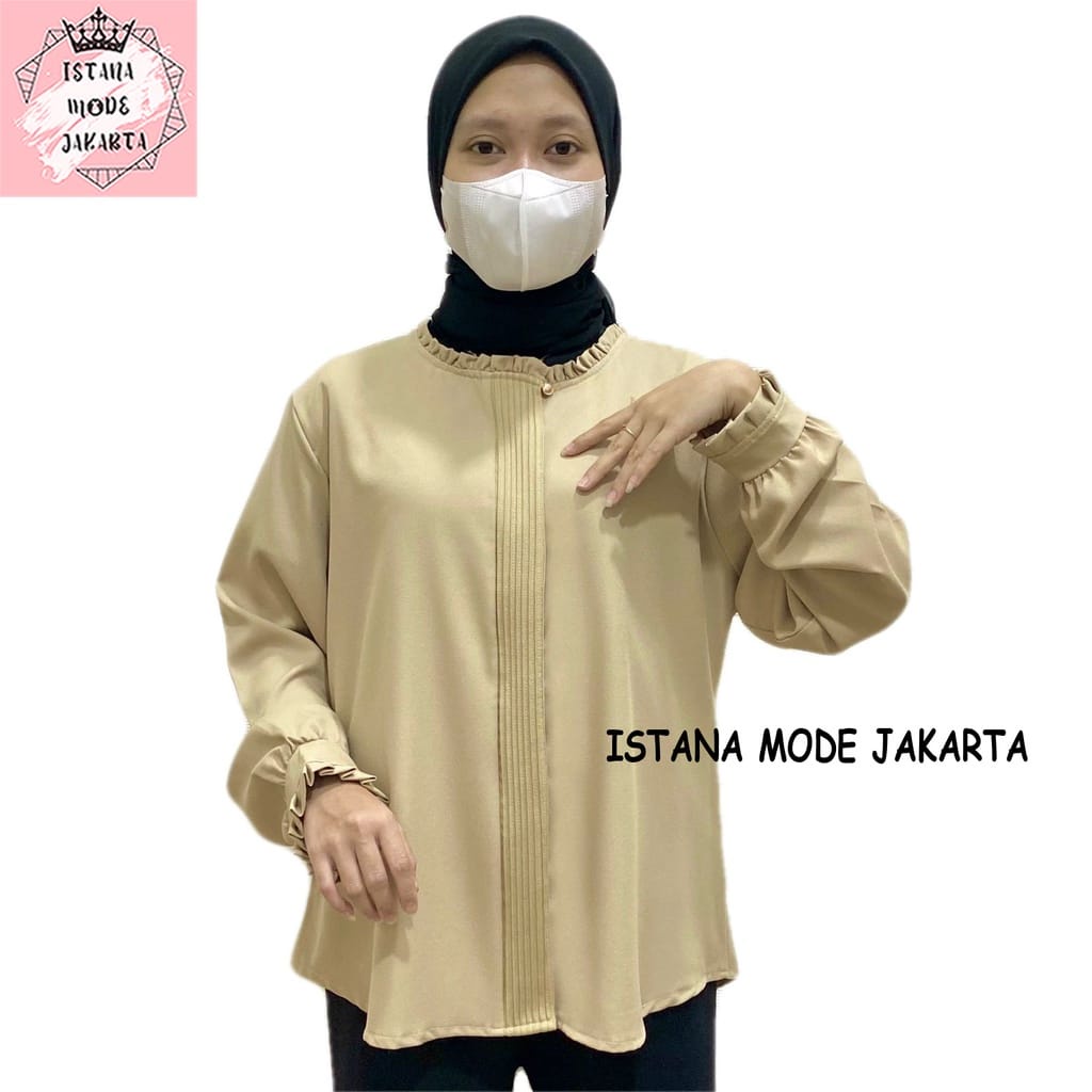 ISTANA MODE JAKARTA Lilac baju atasan wanita terbaru blouse korean style blouse wanita lengan panjang-LD110 COKSU