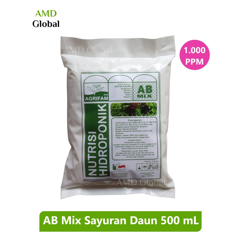 AB Mix Nutrisi Hidroponik Sayur Sayuran Daun 500 ml