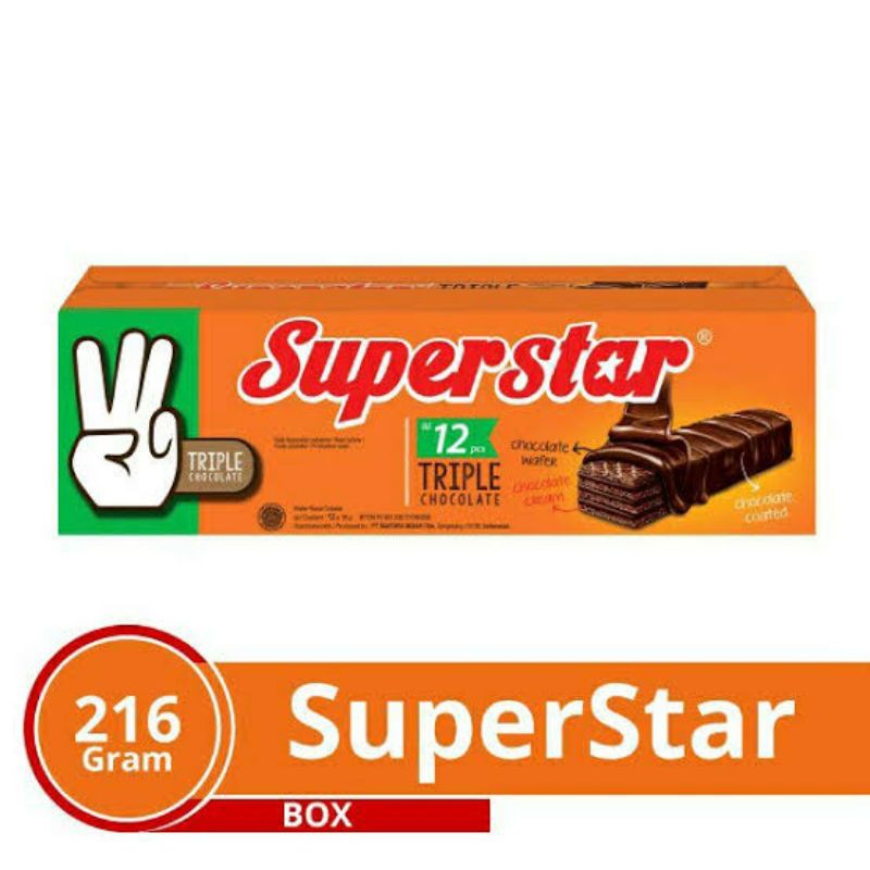 

Ritail Wafer Cokelat Superstar/12Pcs