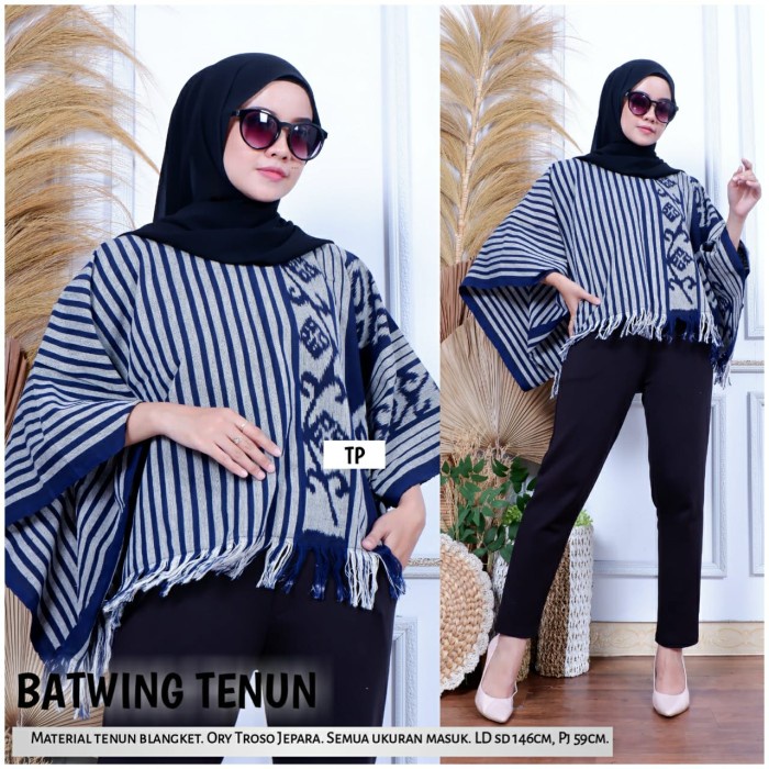 BLOUSE BATWING TENUN TROSO JEPARA ASLI JUMBO M - XXXL